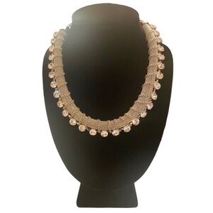 Graziano CN Silver Colored Rhinestone & Chain Necklace